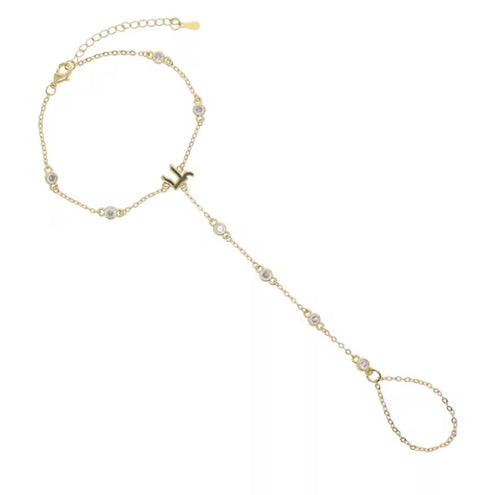 Dainty Pavé Hand Chain Bracelet In Gold (19 cm) – Nicole.Jewels